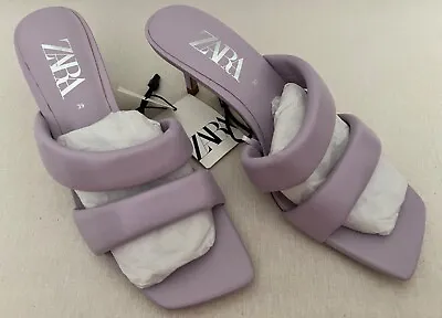 Zara NEW Purple Square Toe Sandal Sz 39/8 • $19