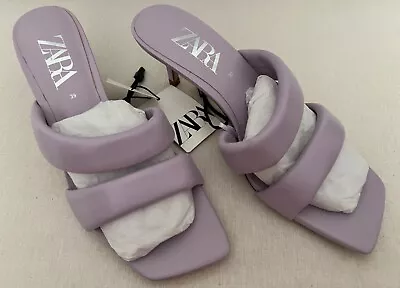 $29 • Buy Zara NEW Purple Square Toe Sandal Sz 39/8