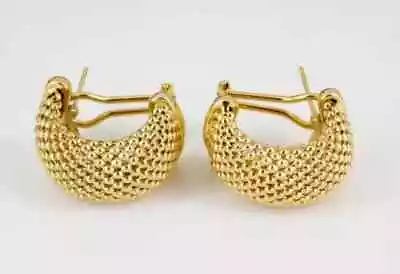 14K Yellow Gold Plated Vintage Estate Italian Women Knot Stud Earrings • $110.24