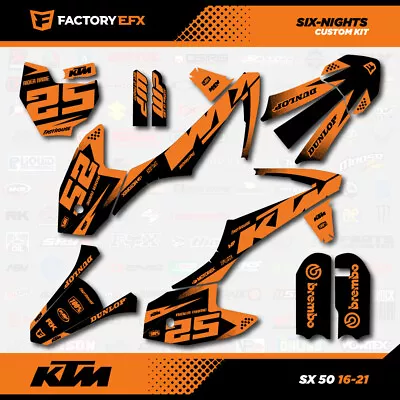 Black & Orange 6N Racing Graphics Kit Fits 16-21 KTM 50sx 50 Sx Decal Sticker • $44.99