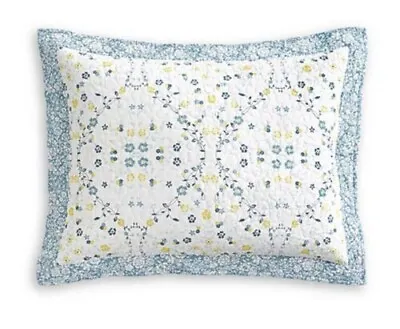 MARTHA STEWART COLLECTION Floral Scallop Vine 100% Cotton Sham $70.00 • $10