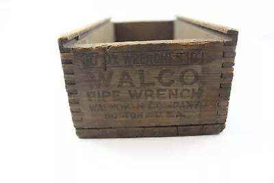  Wood Storage Box Advertising Walco Pipe Wrench Walworth Co. Boston USA Vintage • $23.61