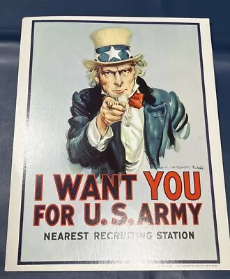 1968 Original  SAM I Want You For U.S. Army Recruitment Poster Vietnam Era 14x11 • $23.95