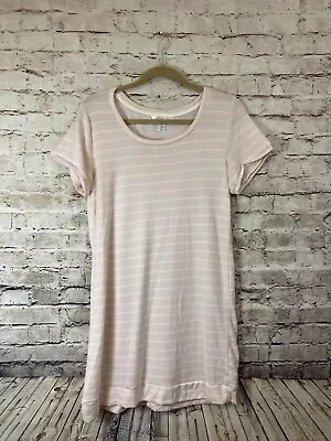 Marilyn Monroe T-Shirt Dress Women’s Medium Pale Pink Striped Short Sleeve • $18.04