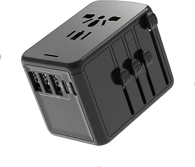Universal Travel Plug Power Adapter 5.6A PD 35W US EU AU UK USB/Type C RRP £25 • £21.95