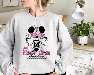 Self Love Is The Best Love Sweatshirt Mickey Mouse Sweatshirt Positive Vibes • $19.99