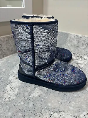 Ugg Australia Brand Sequin Boots Blue Red Silver • $28.99
