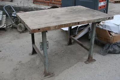 Vintage Wood Butcher Block Work Table 54 X37 X33.5  2  Thick • $1499.99