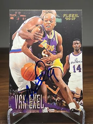 Nick Van Exel Signed Autographed 1996-97 Fleer Basketball Card #56 Lakers Auto • $11.25