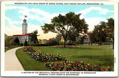 Mooseheart Illinois Beautiful Grounds Entrance Memorial Clock Tower Postcard • $8.05