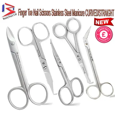£7.99 • Buy Professional Finger Toe Nail Scissors Stainless Steel Manicure CURVED/STRAIGHT