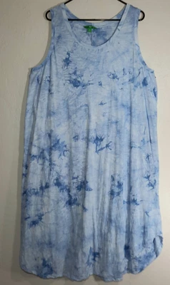 $13.99 • Buy EUC Dip Size 3X Blue Tie-Dye Tank Dress