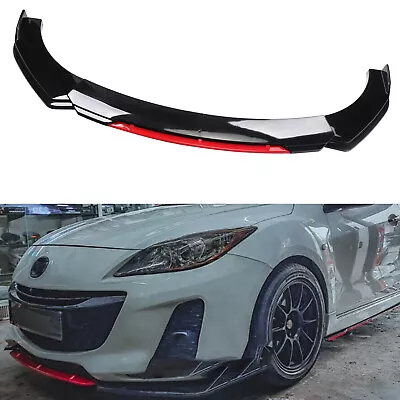 For Mazda 2 3 6 Front Bumper Lip Splitter Spoiler Body Kit Black+Red • $49.99