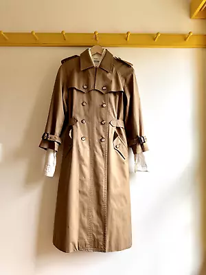 Vintage 70 80s YSL YVES SAINT LAURENT France Khaki Trench Coat Dress Jacket XS S • $310