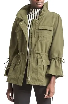Banana Republic X Olivia Palermo Surplus Jacket S Olive Bell Sleeve Military • £24.55