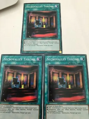 Yugioh Necrovalley Throne SOFU-EN055 Super Rare Mint Condition X3 • £1.65