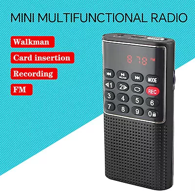 Portable Mini Digital Radio MP3 Music Player FM USB SD Card Speaker Rechargeable • $17.97