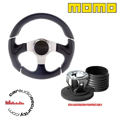 Momo M/sport Black Steering Wheel & Boss Hub Kit For Land Rover <2014 48 Spline • $389.87