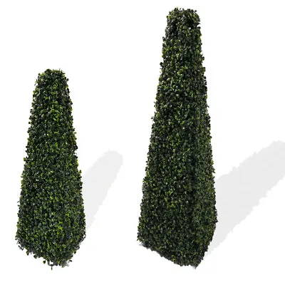 Best Artificial 2ft & 3ft Pyramid Obelisk Boxwood Topiary Tree - UV Stable • £29.99