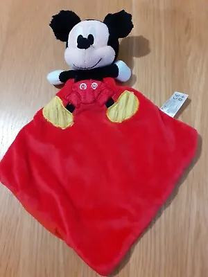 Posh Paws Mickey Mouse Baby Comforter Soft Toy Red Blankie Lovey Finger Puppet. • £14