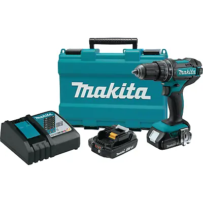 Makita XPH10R 18V LXT® Lithium‑Ion Compact Cordless 1/2  Hammer Driver‑Drill Kit • $215