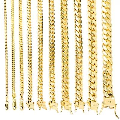 14K Yellow Gold Solid 6mm Miami Cuban Chain Link 16 Inch Necklace Gold Chain • $510