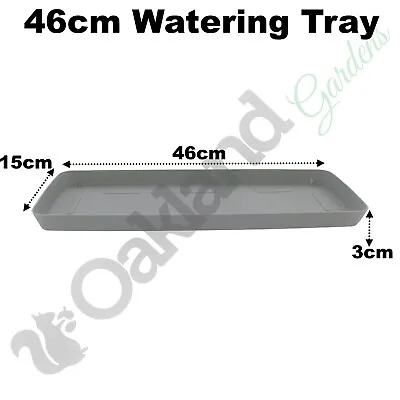 Stone Grey 46cm Watering Trays Windowsill Drip Tray Saucer For Plant Pot Seeds • £6.95