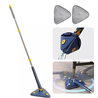 360 Rotatable Triangular Cleaning Mop Adjustable Handle Wall Cleaning Floor Mop • £13.89