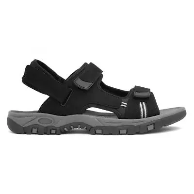 Hobos Mens Sandals  Black Adults Sport Easy Fasten Comfortable Elliot SIZE • £16.99