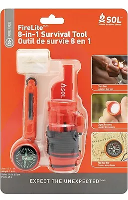 Survive The Outdoors-FireLite-8-in-1 Survival Tool - Flint Fire Starter • $12.77
