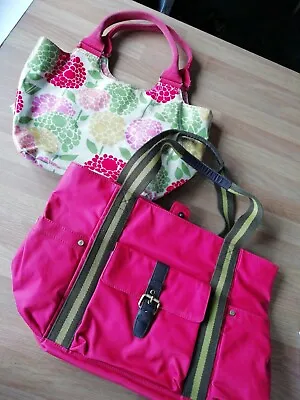 2x Boden Tote Shoulder Bags. Large Shopper Beach & Medium Floral Cotton Oilcloth • £35