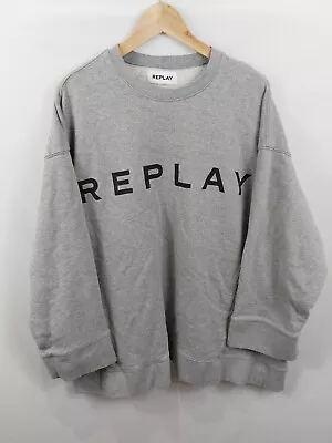 Replay Mens Grey Mix Oversized Jumper Size 2XL (175-51) • £15