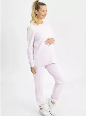 Angel Maternity 2-Piece Tracksuit Set Lilac Size XS 0736 • £49.97