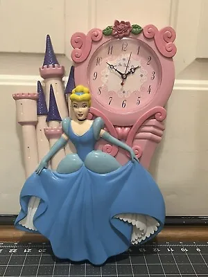 Vintage Disney Cinderella Wall Clock Castle Believe In Your Dreams 14  Plastic • $9.99