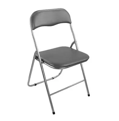 Heavy Duty Grey Folding Chair Easy To Store Multi-Purpose Durable Metal Chair • £15.95