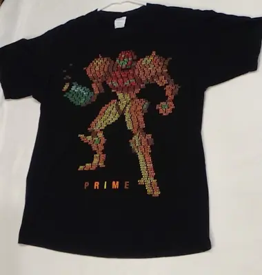 Metroid Prime Shirt Medium Black Samus Aran Nintendo Vintage Video Game Binary • $59