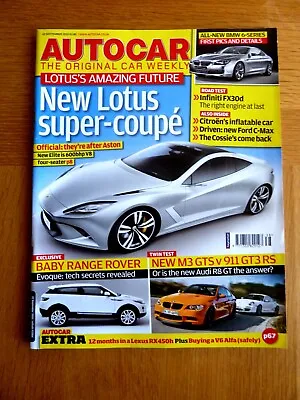 $6.08 • Buy Autocar Magazine 22 Sept New Lotus, M3 GTS V 911 GT3 RS, Baby Range Rover