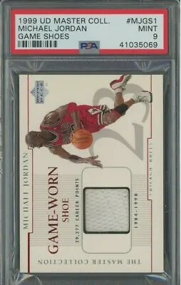 1999 UD Master Collection Michael Jordan Game Worn Shoe Patch PSA 9 • $10000