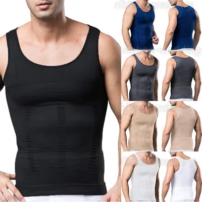 Men Slimming Body Shaper Vest Chest Belly Waist For Man Boobs Moobs Compression • £11.99