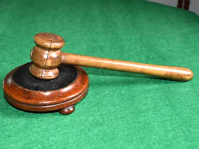 £14.99 • Buy An Antique Wooden Gavel And Sound Block. Auctioneers, Justice, Masonic?