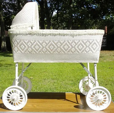 $39.98 • Buy Vintage Badger Bassinet On Wheels With Lace Skirt Cover- Very Good *you Pick Up*