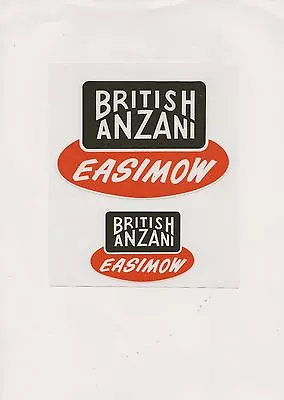 British Anzani Easimow Vintage Ride On Mower Repro Decals • $8.50