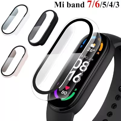 Case Cover+glass For Xiaomi Mi Band 7 6 5 4 3 Case+Film Full Screen Protector • $12.93