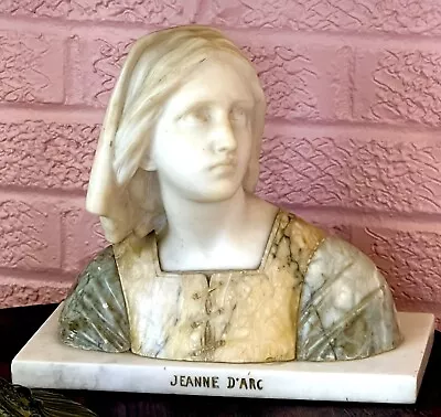 Antique Tri-colored Marble Bust Signed A Gory -Joan Of Arc • $1625