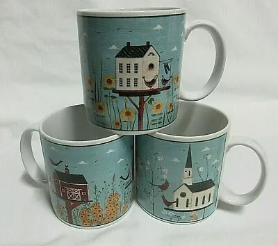 VTG  Warren Kimble C Birdhouse Collection From Sakura Oneida Coffee Mugs LOT 3 • $14.95