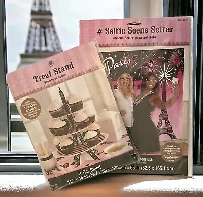 New Eiffel Tower 3 Tier Cupcake Stand & Photo Backdrop Paris • $16.95