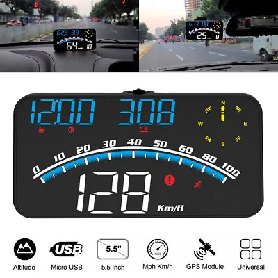 Digital GPS MPH KM/h HUD Display Speedometer Over-speed Alarm For Car Motorcycle • $27.99