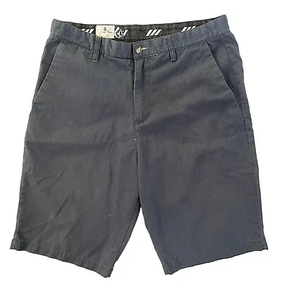 Volcom Stone Frickin Chino Shorts Mens Size 33 Corpo Navy Pinstripe Distressed • $12.95