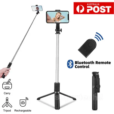 Unipod Selfie Stick Handheld Tripod Bluetooth Shutter For Samsung IPhone 15 14 • $21.95