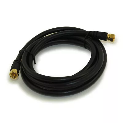 6ft RG6 QUAD SHIELD Black HI-BANDWIDTH Coax Cable F-type Gold Plated • $4.10